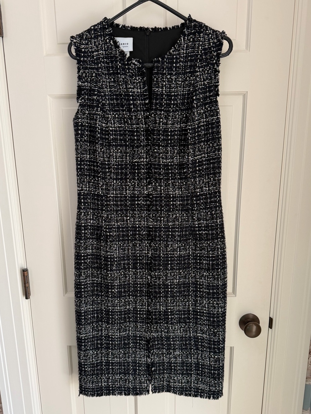 Akris Punto Black Tweed Sheath Dress